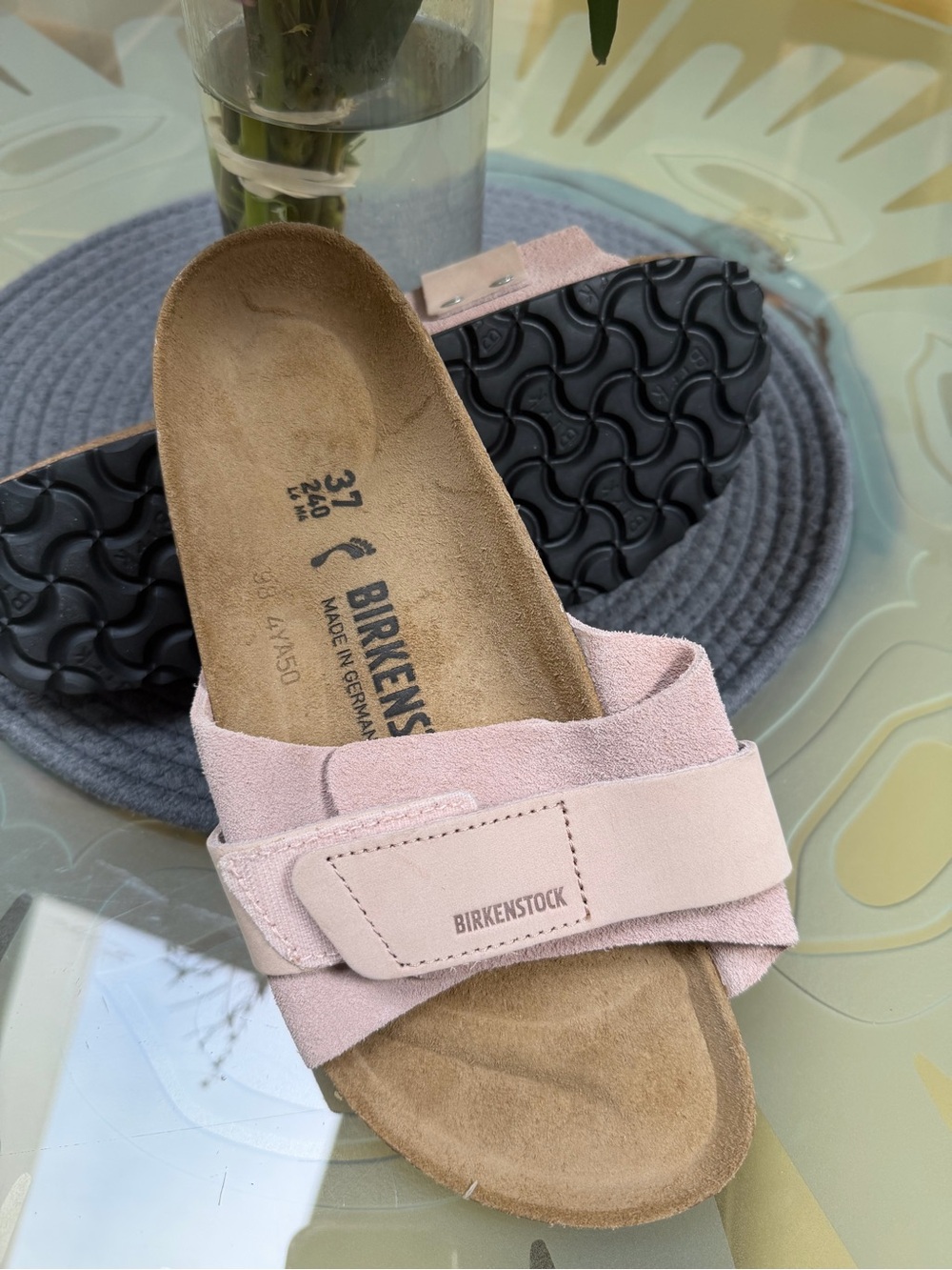 Birkenstock Women’s Blush Pink Suede Slide Sandals - Picture 4 of 4